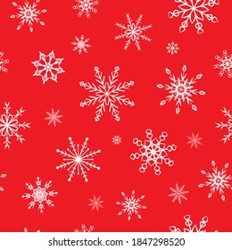 Copos de nieve. Patrón sin foco. Nieve, nevada, caída de copos de nieve blancos dispersos. Diseño de fondo para tela, papel de pared, cubierta, papel para embalaje. Vector
