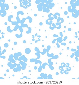Snowflakes seamless pattern - vector background for continuous replicate.