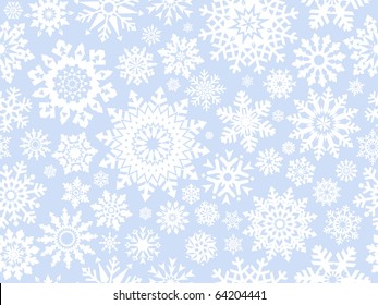 Snowflakes seamless pattern - vector background for continuous replicate.