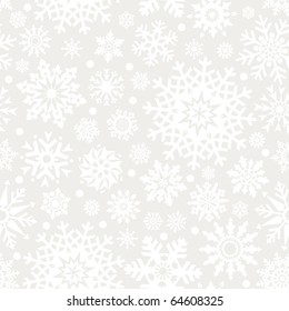 Snowflakes seamless pattern - vector background for continuous replicate.