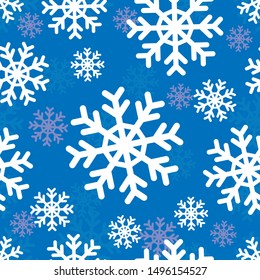 Snowflakes seamless pattern. Vector drawing. Background. Texture.