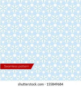 Snowflakes Seamless Pattern, Vector eps 10. Good for Chrostmas cards and wrapping paper