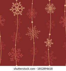 Snowflakes seamless pattern, vector illustration