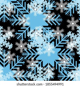 snowflakes, seamless pattern, vector illustration