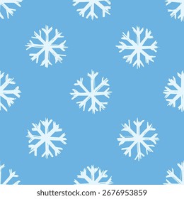 Flocos de neve padrão sem costura. Plano de fundo de design plano de ilustração de vetor. 