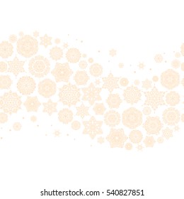 Snowflakes seamless pattern with watercolor effect. Vector seamless background. Textile print for bed linen, jacket, package design, fabric and fashion concepts. Abstract seamless snowflakes design.