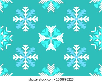 Los copos de nieve son transparentes, blancos y azules. Feliz Navidad y Feliz Año Nuevo con caída de la nieve. Estilo plano. Ilustración del vector