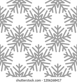 Snowflakes. Seamless pattern. White and gray winter ornament. Background for textile and wallpapers
