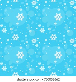 Snowflakes Seamless Pattern Winter Ornament Background Concept Vector Illustration