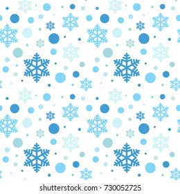 Snowflakes Seamless Pattern Winter Ornament Background Concept Vector Illustration