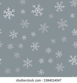 Snowflakes seamless pattern. Winter snow and christmas season background texture.