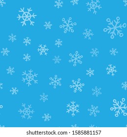 Snowflakes seamless pattern. Winter snow and christmas season background texture.