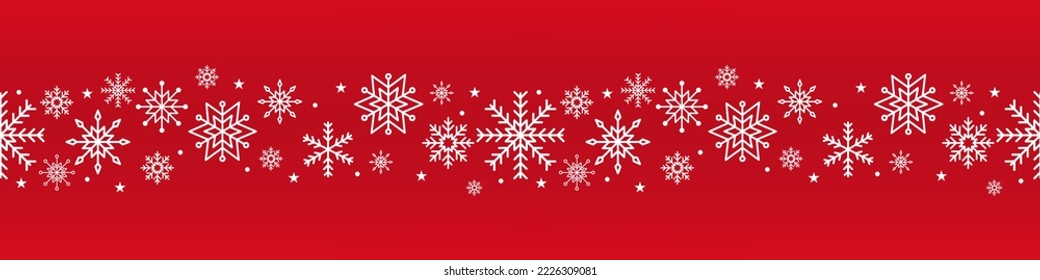 Snowflakes seamless pattern. Winter snow flake falling flat design