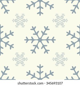 Snowflakes seamless pattern. Winter vintage background.