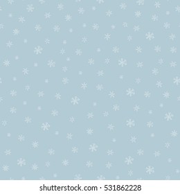 Snowflakes seamless pattern. Wrapping paper. Hand drawn vector illustration.