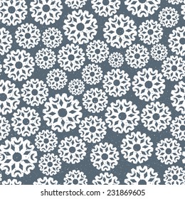 Snowflakes seamless patterns with snow background