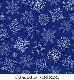 
Snowflakes seamless. Vector background. Winter ornament 012