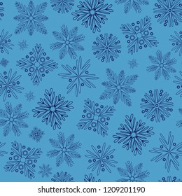 
Snowflakes seamless. Vector background. Winter ornament 013