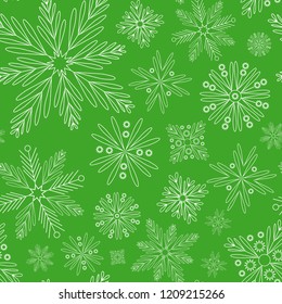 
Snowflakes seamless. Vector background. Winter ornament 020