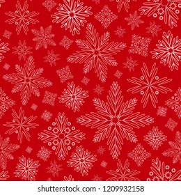 Snowflakes seamless. Vector background. Winter ornament 010