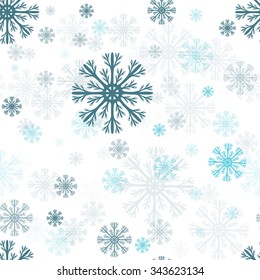 Snowflakes seamless vector pattern.