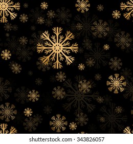 Snowflakes seamless vector pattern.