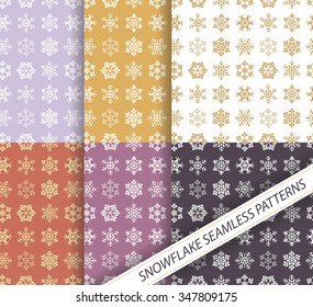Snowflakes Seamless vector pattern collection.