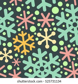 Snowflakes Seamless Vector Pattern. Vintage christmas background. Eps-8