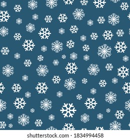Copos de nieve sin fisuras, fondo de navidad. ilustración vectorial.