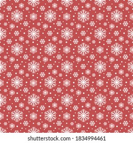 Snowflakes seamless winter pattern, christmas background. vector illustration.