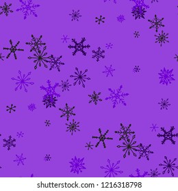 Snowflakes. Seamless Winter Pattern with Cute Simple Snowflakes Hand Drawn in Doodle Style. Seamless Background for Christmas Decoration, Banner, Card. Vector Holiday Texture.