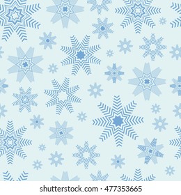 Snowflakes seamless winter texture. Winter background. Christmas template.