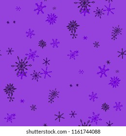 Snowflakes. Seamless Winter Texture with Lovely Simple Snowflakes Hand Drawn in Doodle Style. Seamless Background for Christmas Decoration, Wrapping, Paper. Vector Holiday Texture.