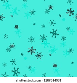 Snowflakes. Seamless Winter Texture with Lovely Simple Snowflakes Hand Drawn in Doodle Style. Seamless Background for Christmas Decoration, Wrapping, Paper. Vector Holiday Texture.