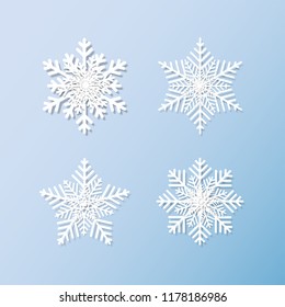 Snowflakes set. Background for winter and christmas theme. Vector illustration