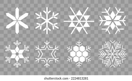 Snowflakes set. Background for winter and christmas theme. Vector illustration.
