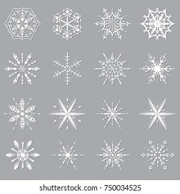 Snowflakes set. Background for winter and christmas theme. Vector illustration