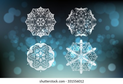 snowflakes set for Christmas design