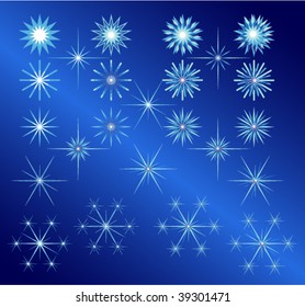 snowflakes set for christmas and winter