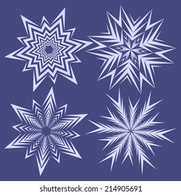 Snowflakes set for christmas winter design. Vector illustration.