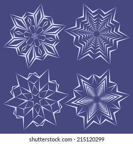 Snowflakes set for christmas winter design. Vector illustration.