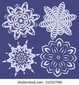 Snowflakes set for christmas winter design. Vector illustration.