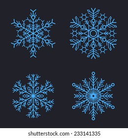 Snowflakes Set for christmas winter design. Vector illustration