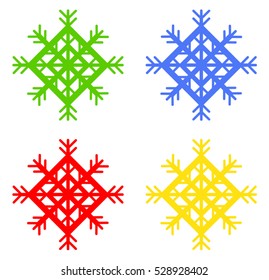 Snowflakes. Set of colorful snowflakes