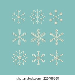 snowflakes set design. vector illustration