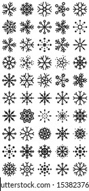 Snowflakes Set detailed Illustration Vector simple