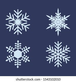 Snowflakes set. New year design. Vector illustration