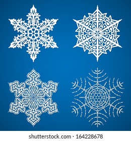 Snowflakes set on blue