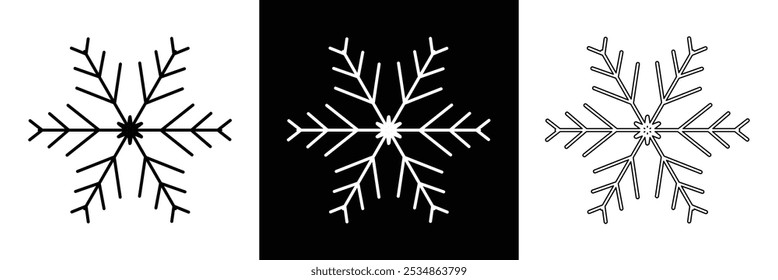Snowflakes Set - Practical and Stylish Fakes for Graphics, Designers and Home Use, Vector Illustration in eps 10.