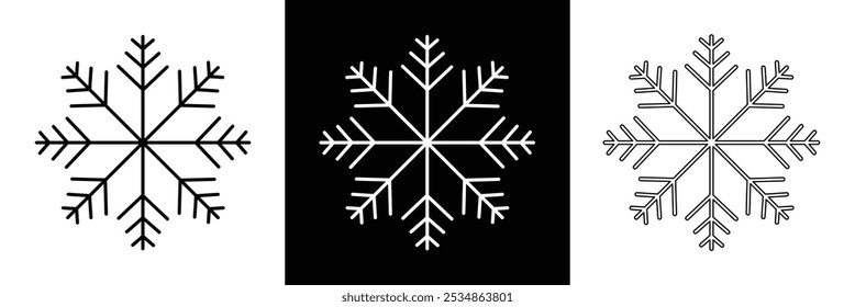 Snowflakes Set - Practical and Stylish Fakes for Graphics, Designers and Home Use, Vector Illustration in eps 10.